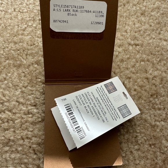 BURBERRY Grained Calfskin TB Compact Tri-Fold Wallet Black - Picture 9 of 9